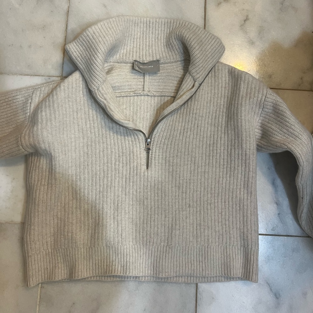 Everlane Beige Ribbed Sweater